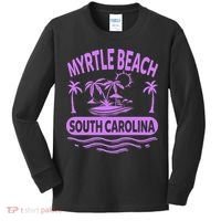 Myrtle Beach Womens Purple South Carolina Beach Vacation Kids Long Sleeve Shirt thumb 0