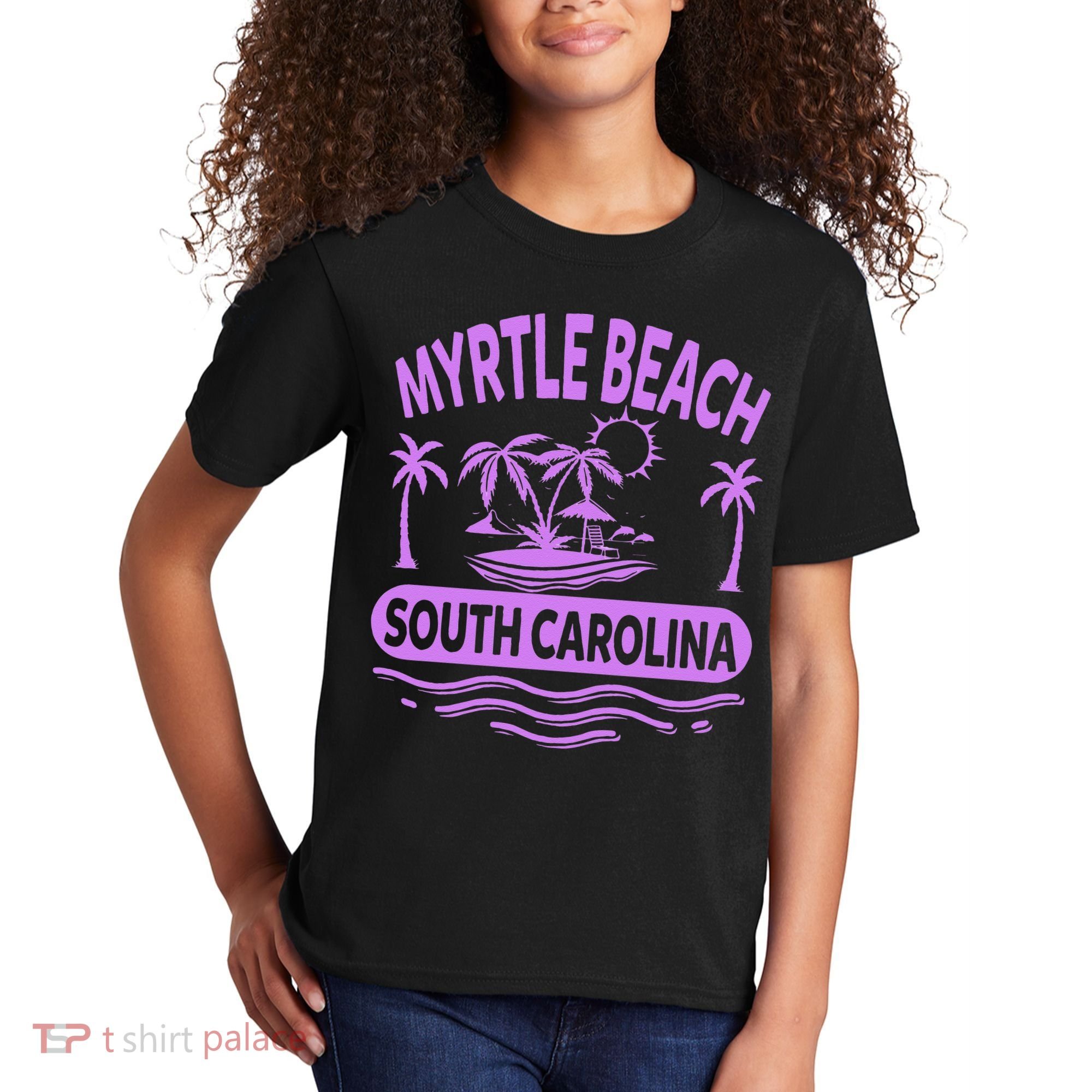 Myrtle Beach Womens Purple South Carolina Beach Vacation Kids T-Shirt