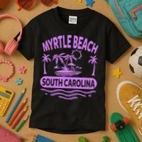 Myrtle Beach Womens Purple South Carolina Beach Vacation Kids T-Shirt thumb 3