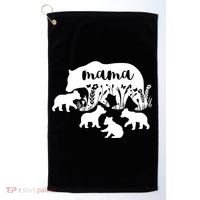Mama Bear With 4 Cubs MotherS Day Mom Birthday Funny Gift Golf Towel thumb 0