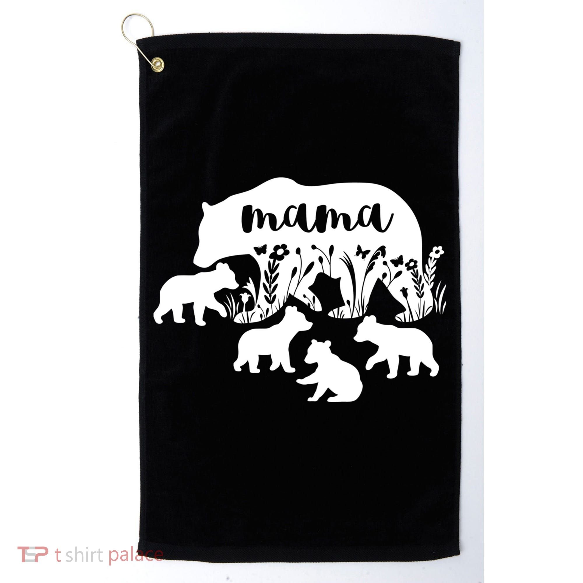 Mama Bear With 4 Cubs MotherS Day Mom Birthday Funny Gift Golf Towel