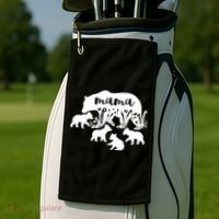 Mama Bear With 4 Cubs MotherS Day Mom Birthday Funny Gift Golf Towel thumb 2