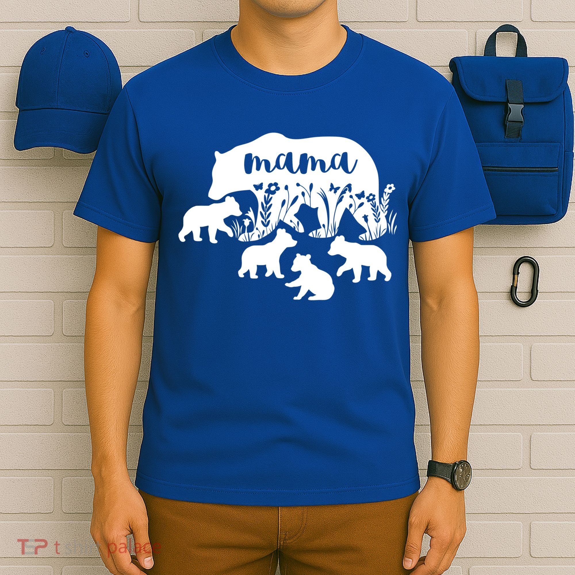 Mama Bear With 4 Cubs MotherS Day Mom Birthday Funny Gift T-Shirt