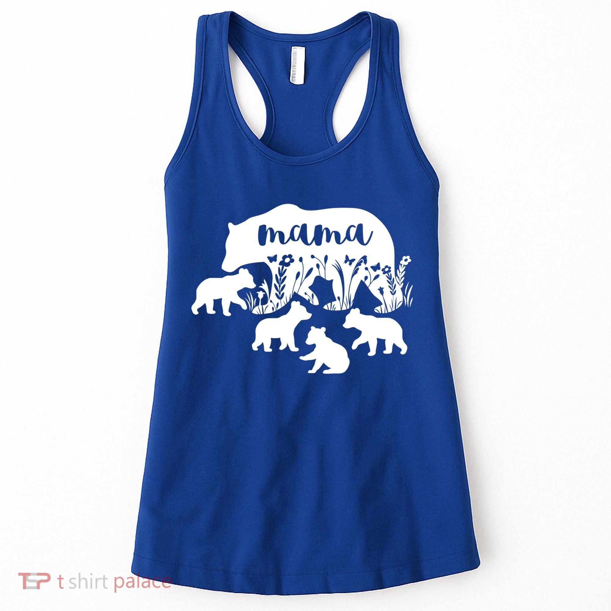 Mama Bear With 4 Cubs MotherS Day Mom Birthday Funny Gift Women's Tank Top