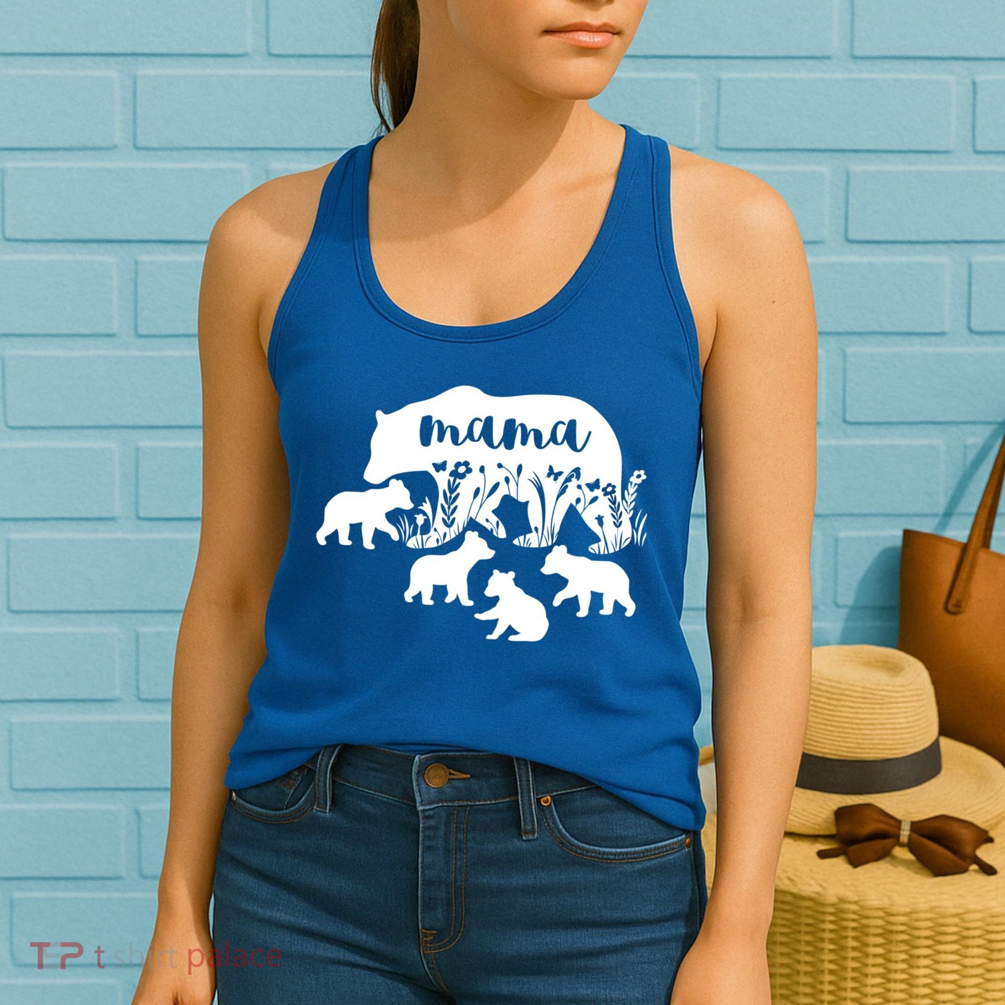 Mama Bear With 4 Cubs MotherS Day Mom Birthday Funny Gift Women's Tank Top