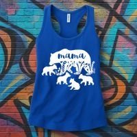 Mama Bear With 4 Cubs MotherS Day Mom Birthday Funny Gift Women's Tank Top thumb 3