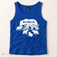 Mama Bear With 4 Cubs MotherS Day Mom Birthday Funny Gift Tank Top thumb 2