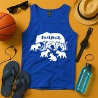 Mama Bear With 4 Cubs MotherS Day Mom Birthday Funny Gift Tank Top thumb 4