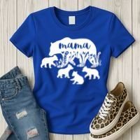 Mama Bear With 4 Cubs MotherS Day Mom Birthday Funny Gift Women's T-Shirt thumb 3