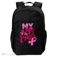 My Best Wife Is A Fighter For Breast Cancer Awareness Gift Backpack thumb 0