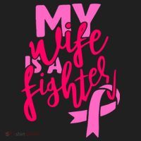 My Best Wife Is A Fighter For Breast Cancer Awareness Gift Beanie thumb 2