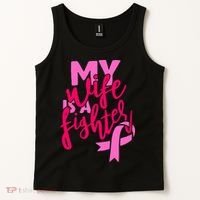 My Best Wife Is A Fighter For Breast Cancer Awareness Gift Tank Top thumb 2