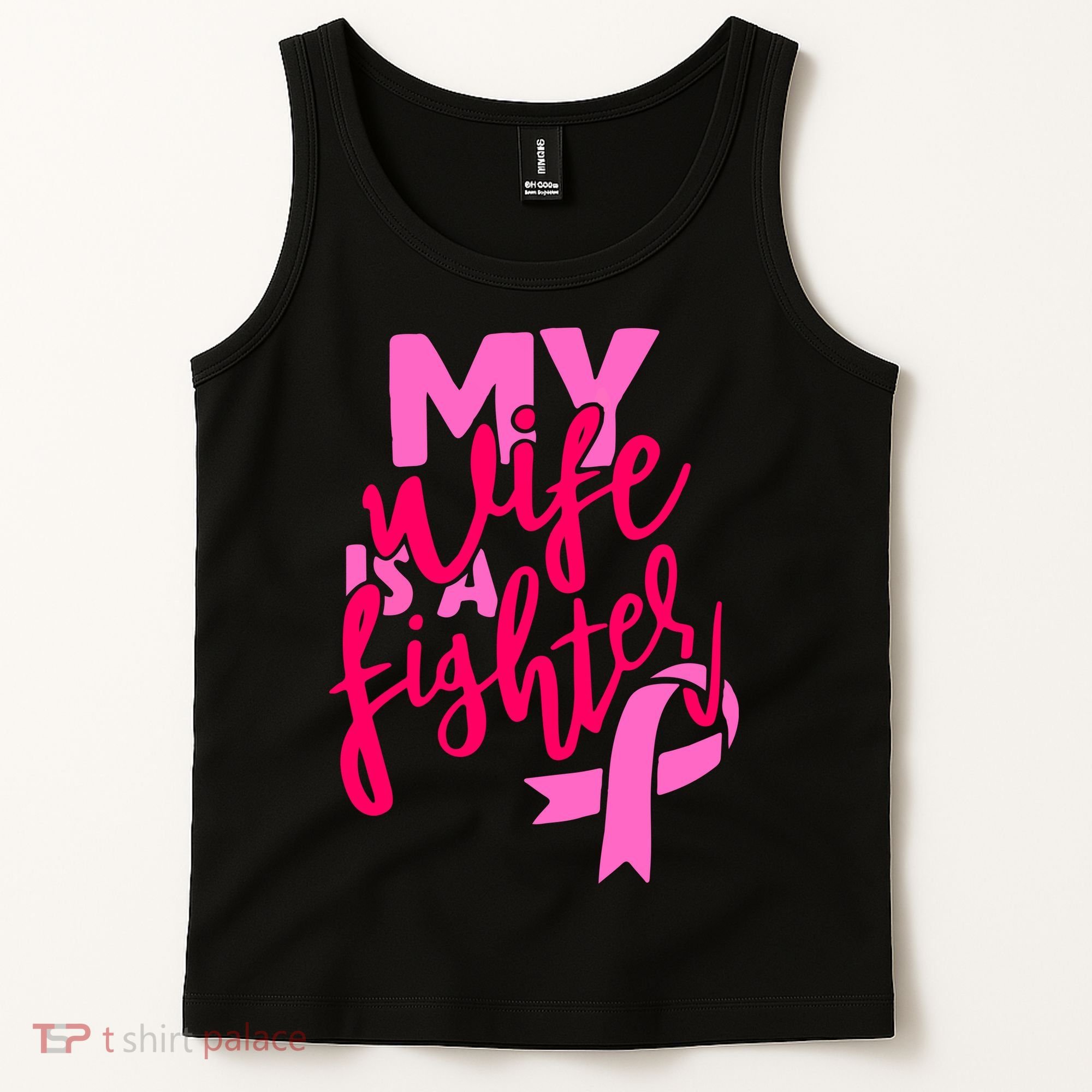 My Best Wife Is A Fighter For Breast Cancer Awareness Gift Tank Top