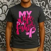 My Best Wife Is A Fighter For Breast Cancer Awareness Gift T-Shirt thumb 3