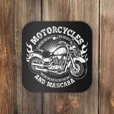 Motorcycle Biker Women Gift Makeup Mascara Biker Coaster