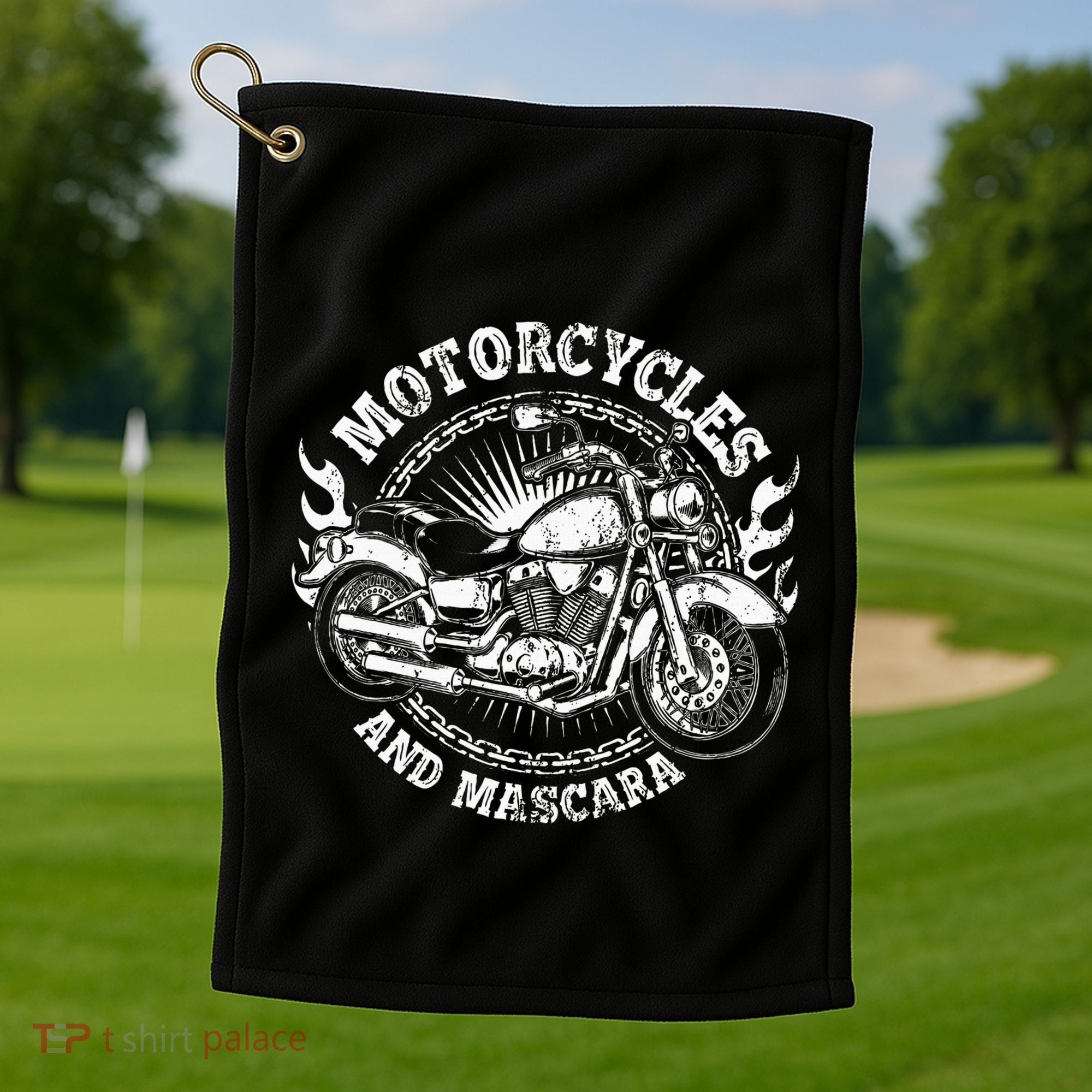 Motorcycle Biker Women Gift Makeup Mascara Biker Golf Towel