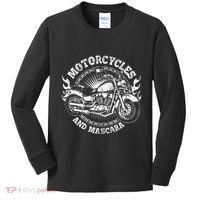 Motorcycle Biker Women Gift Makeup Mascara Biker Kids Long Sleeve Shirt thumb 0