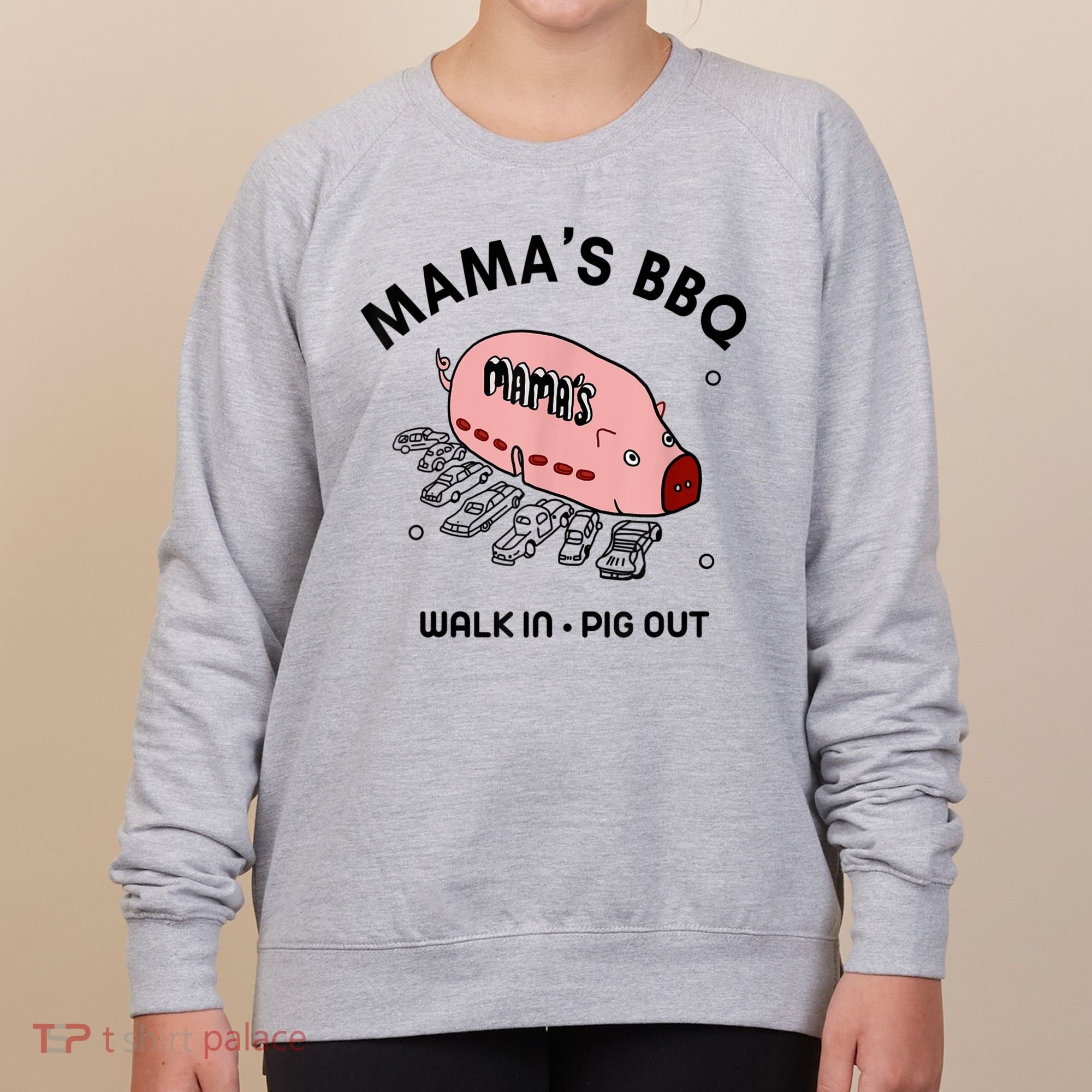 Mama's BBQ Walk In Pig Out Sunny Summer Women's Sweatshirt