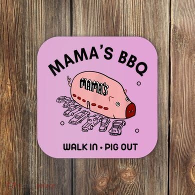 Mama's BBQ Walk In Pig Out Sunny Summer Coaster