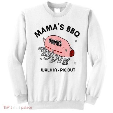 Mama's BBQ Walk In Pig Out Sunny Summer Sweatshirt