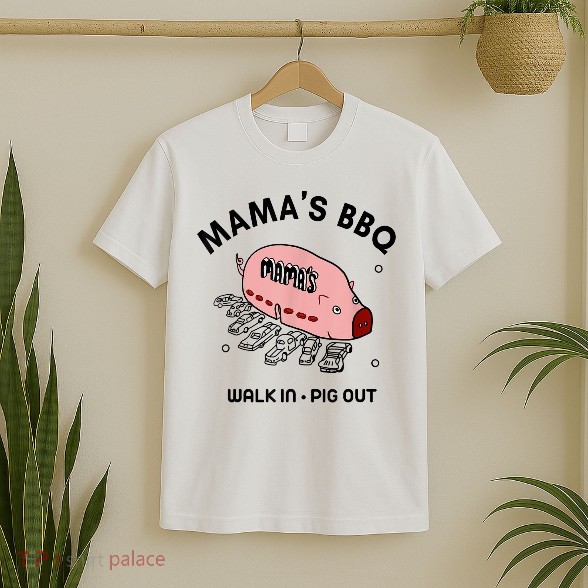 Mama's BBQ Walk In Pig Out Sunny Summer T-Shirt