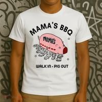 Mama's BBQ Walk In Pig Out Sunny Summer T-Shirt thumb 3