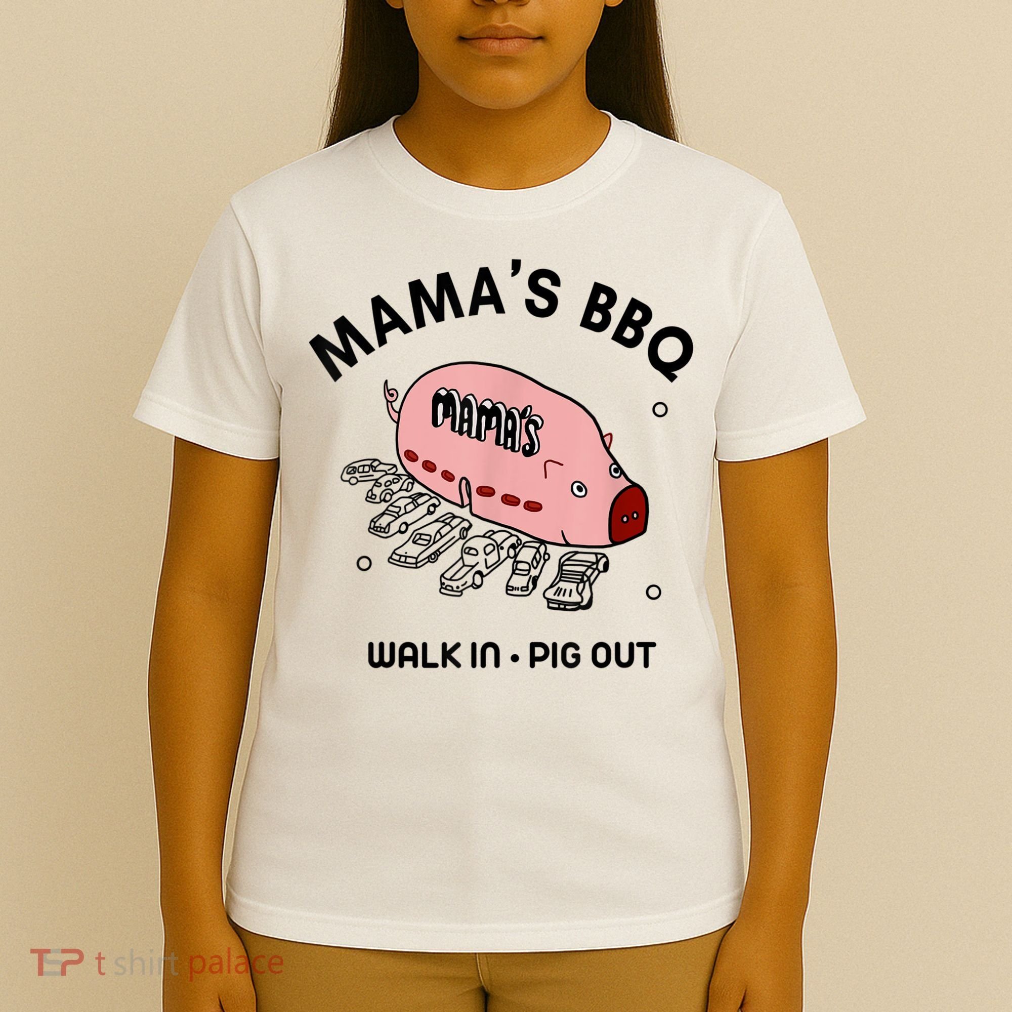 Mama's BBQ Walk In Pig Out Sunny Summer T-Shirt