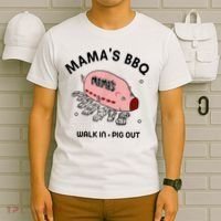 Mama's BBQ Walk In Pig Out Sunny Summer T-Shirt thumb 6