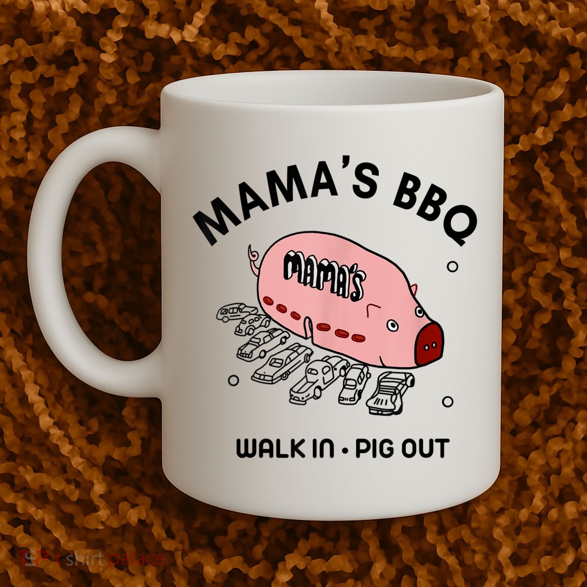 Mama's BBQ Walk In Pig Out Sunny Summer Coffee Mug