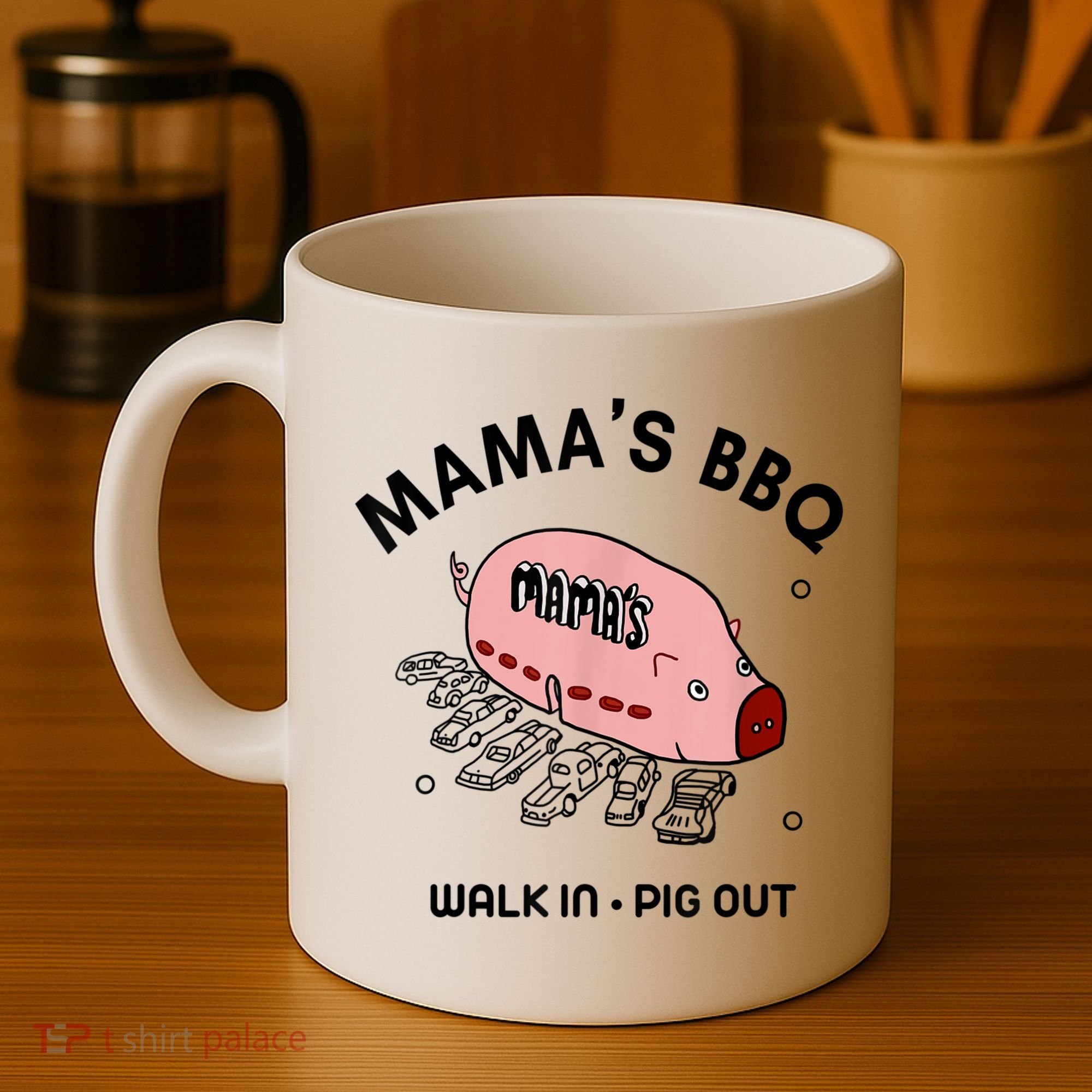 Mama's BBQ Walk In Pig Out Sunny Summer Coffee Mug