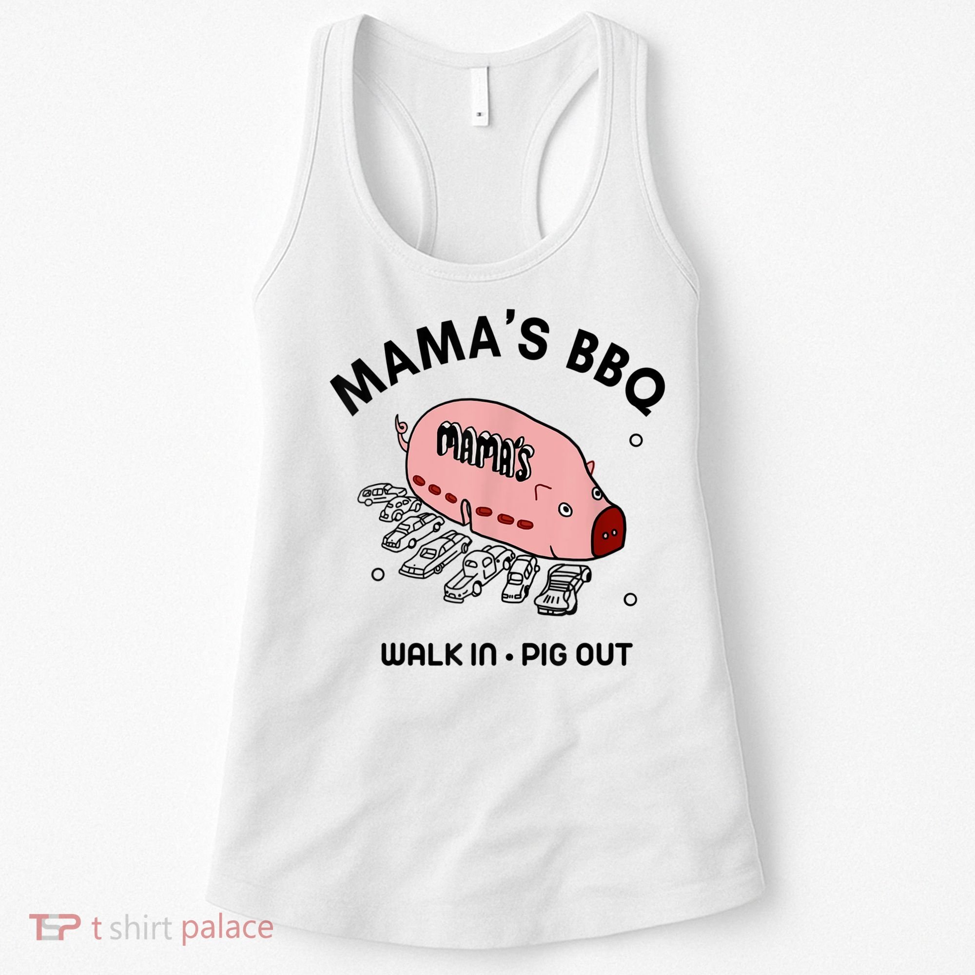 Mama's BBQ Walk In Pig Out Sunny Summer Women's Tank Top