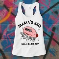 Mama's BBQ Walk In Pig Out Sunny Summer Women's Tank Top thumb 3