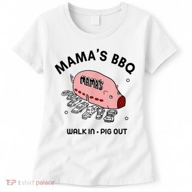 Mama's BBQ Walk In Pig Out Sunny Summer Women's T-Shirt