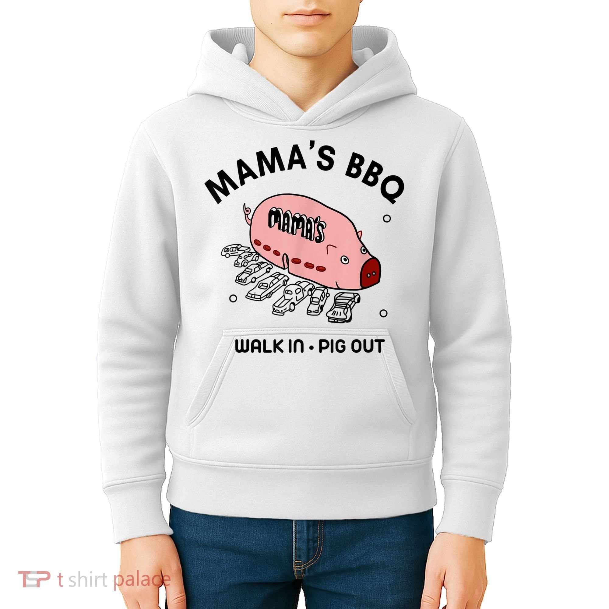 Mama's BBQ Walk In Pig Out Sunny Summer Kids Hoodie