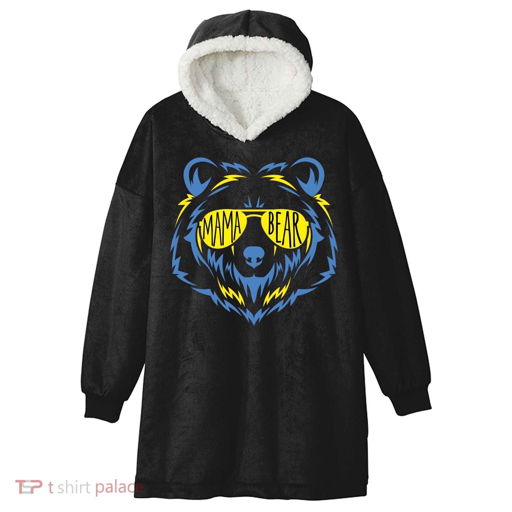 Mama Bear World Down Syndrome Awareness Day T21 Gift Hooded Wearable Blanket