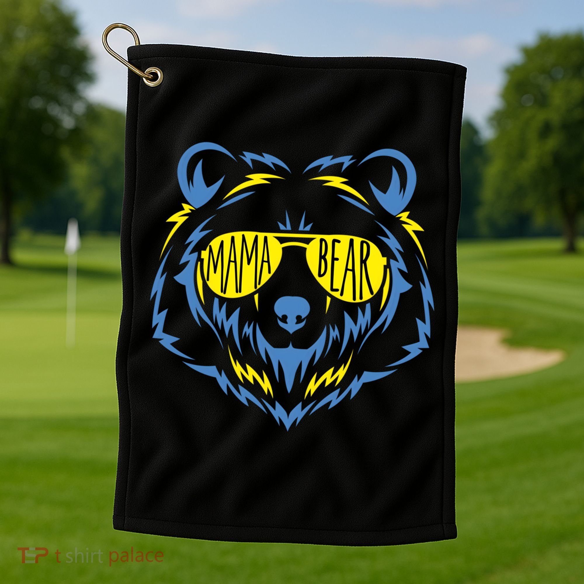 Mama Bear World Down Syndrome Awareness Day T21 Gift Golf Towel