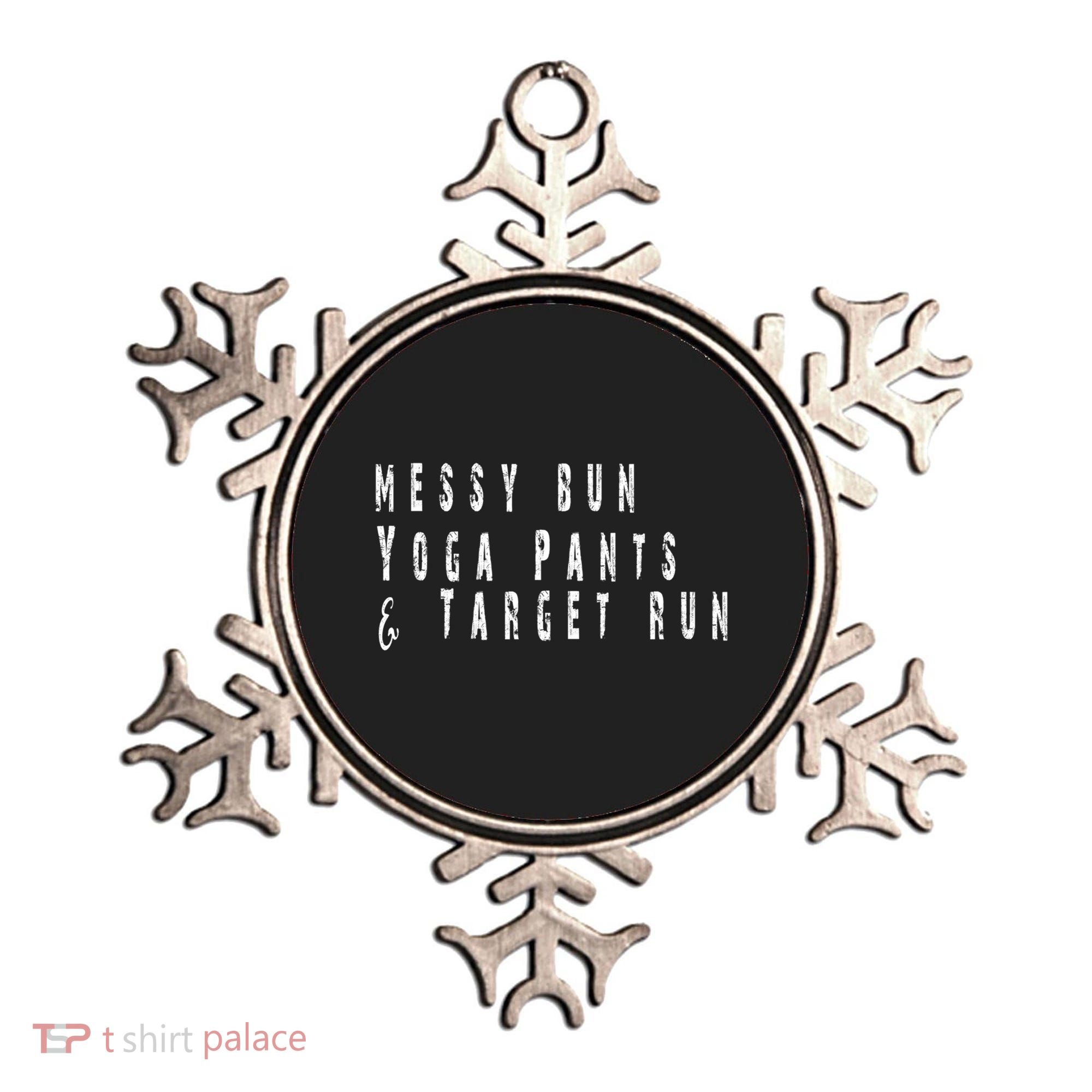 Messy Bun Yoga Pants Target Run Funny Novelty Busy Mom Gift Ornament