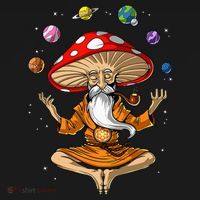 Mushroom Buddha Zen Yoga Meditation Psychedelic Hippie Fungi Hoodie thumb 2