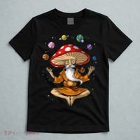 Mushroom Buddha Zen Yoga Meditation Psychedelic Hippie Fungi T-Shirt thumb 5