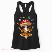 Mushroom Buddha Zen Yoga Meditation Psychedelic Hippie Fungi Women's Tank Top thumb 0