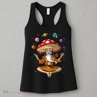 Mushroom Buddha Zen Yoga Meditation Psychedelic Hippie Fungi Women's Tank Top thumb 3