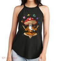 Mushroom Buddha Zen Yoga Meditation Psychedelic Hippie Fungi Women's Perfect Tri Rocker Tank thumb 2