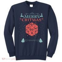Merry Critmas 20 Sided Dice RPG Christmas Holiday Board Game Sweatshirt thumb 0
