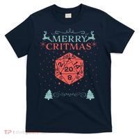 Merry Critmas 20 Sided Dice RPG Christmas Holiday Board Game T-Shirt thumb 0