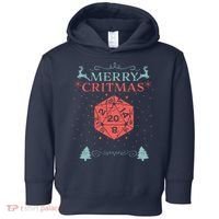 Merry Critmas 20 Sided Dice RPG Christmas Holiday Board Game Toddler Hoodie thumb 0