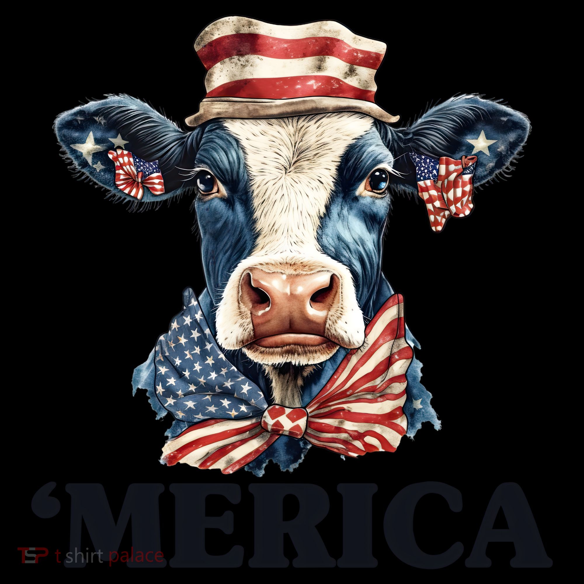 Merica Cow 4th Of July American Flag Coffee Mug