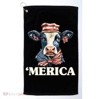 Merica Cow 4th Of July American Flag Golf Towel thumb 0