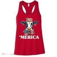 Merica Cow 4th Of July American Flag Women's Tank Top thumb 0