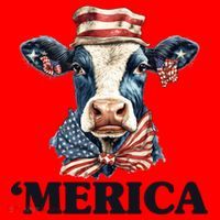 Merica Cow 4th Of July American Flag Santa Hat thumb 1