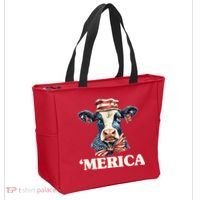 Merica Cow 4th Of July American Flag Tote Bag thumb 2
